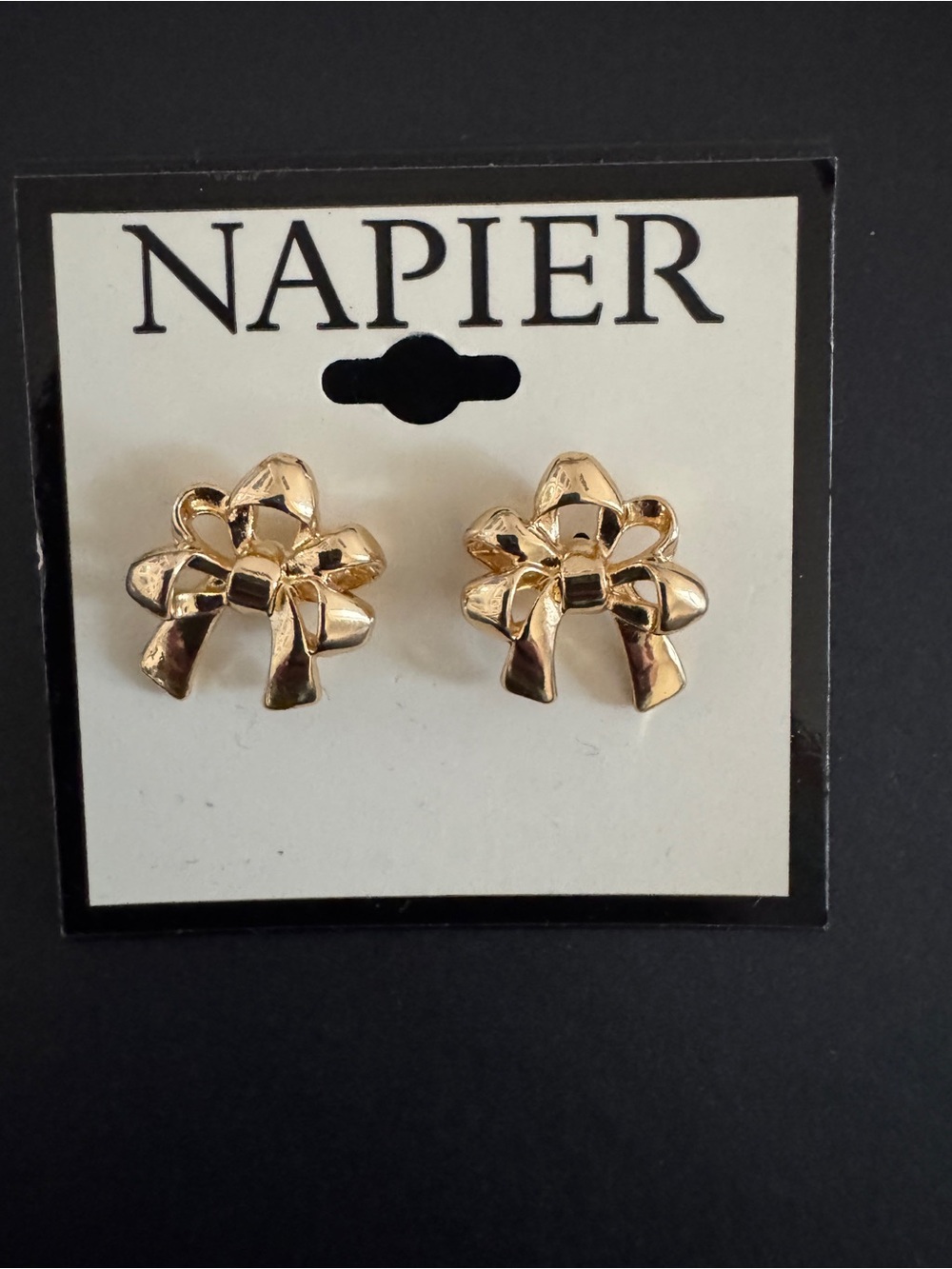 Napier Gold Bow Knot Stud Earrings